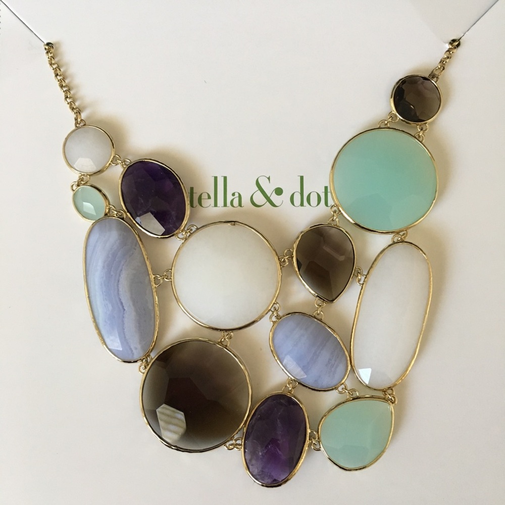 Stella and Dot Oasis Bib Necklace in orig box